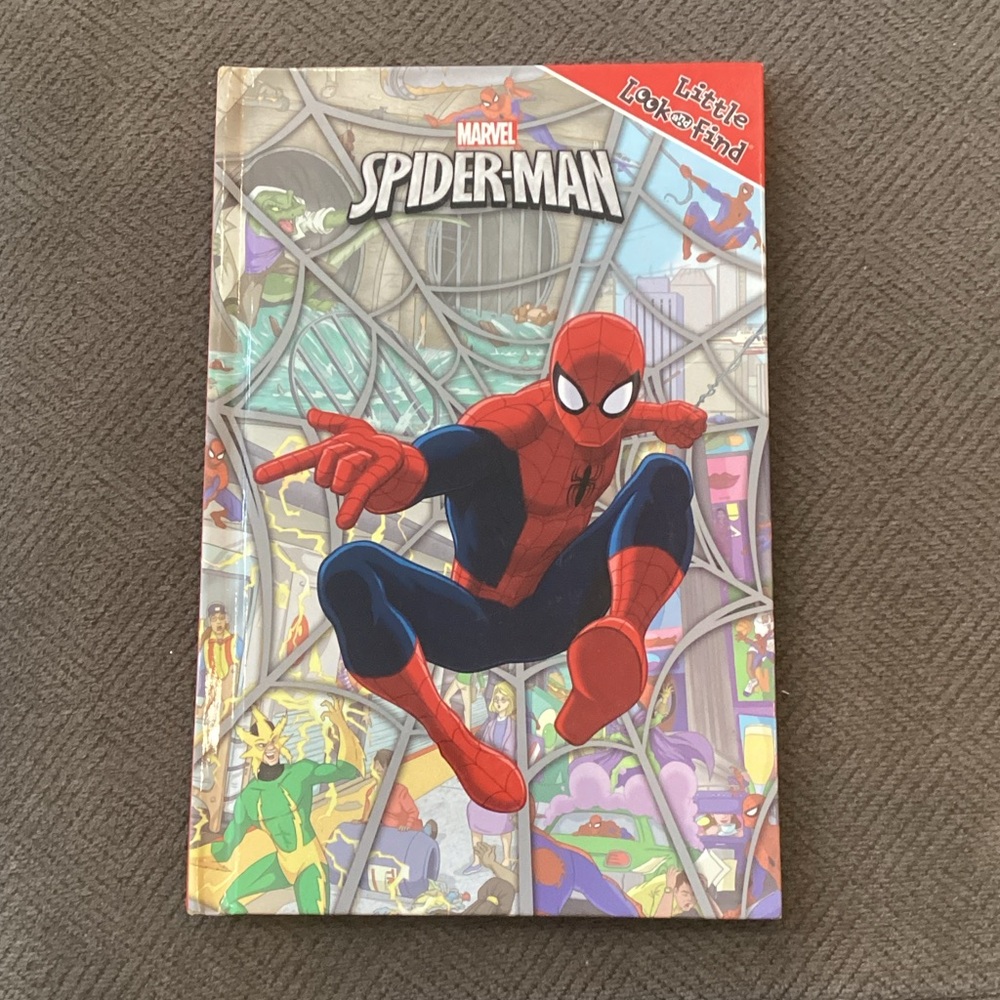 Spiderman Look and Find Marvel Hard Cover Book